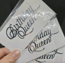 Birthday Queen въртел сребрист златист надпис акрил топер декор украса за торта рожден ден кралица, снимка 2