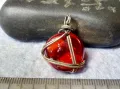 КРАСИВ СРЕБРИСТ ВИНТИДЖ СТИЛ МЕДАЛЬОН АРТ ПЕНДАНТ ЧЕРВЕН КРИСТАЛ ХЕНД МЕЙД БИЖУ 48777, снимка 7