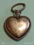 Винтидж сребърно бижу във формата на сърце с флорален мотив майстоска изработка 52453, снимка 7