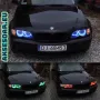 Ангелски очи многоцветни RGB LED Фарове Angel Eyes DRL за кола пръстени 4x131 mm за BMW Е46 Е36, снимка 2