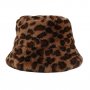 Плюшена шапка идиотка с леопардов принт, снимка 1