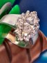 Нежен, сребърен пръстен с естествени камъни - планински кристал, снимка 1 - Пръстени - 35751677