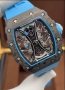 Мъжки луксозен часовник Richard Mille RM 53-01 Blue Rubber Strap Super High Quality , снимка 12