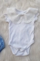 Бебешки дънков гащеризон и боди с якичка 0-3 месеца , снимка 4