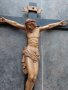  Огромен 100 годишен дървен кръст с разпънат Исус Христос (подписан ръчно изработен), снимка 4