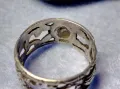 Стар АВТОРСКИ ХУДОЖЕСТВЕНО ОРНАМЕНТИРАН АЖУРЕН СРЕБЪРЕН ПРЪСТЕН СРЕБРО 835 МАЙСТОРСКА РАБОТА 8489, снимка 3