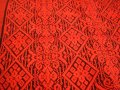 Червена  тъкана покривка килим памучни конци, снимка 4