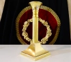 Позлатен бронзов свещник 22 см.,500 гр. , снимка 2