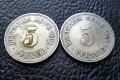 Стара монета 5 пфенига 1901 г. буква А , 2 броя - Германия- хит цена !, снимка 8