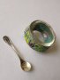 Винтидж руска мелхиорна с  емайлирана за сол   с лъжица, снимка 6