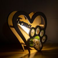 Персонализирана лампа от дърво - лапа, специално проектирана за любителите на домашни любимци! , снимка 3 - Ръчно изработени сувенири - 35763369