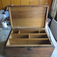 Старинно дървено ковчеже сандъче от орех, снимка 4 - Колекции - 41661776