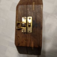 Компас със слънчев часовник от масивен бронз в дървена кутия, снимка 5 - Морски сувенири - 35983647