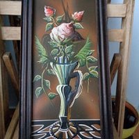 Продавам картина с ефектен ръчен релеф  - Ваза с цветя, снимка 4 - Декорация за дома - 38899005