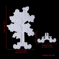 Дърво Дървото на живота стойка поставка органайзер за обеци бижу бижута силиконов молд форма смола, снимка 2 - Форми - 36462318
