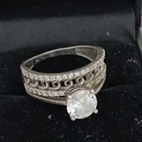  Красив сребърен пръстен #41ГП, снимка 1 - Пръстени - 44404500
