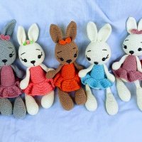 Плетени зайчета и котенца, снимка 2 - Плюшени играчки - 38314495