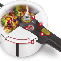 Tefal - Тенджера под налягане SECURE 5 NEO P2530741 6л, 22 см, снимка 4 - Съдове за готвене - 44257625