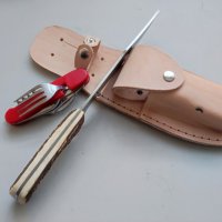 Стар немски туристически комплект Нож Рог вилица лъжица, снимка 5 - Ножове - 41186153