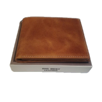 Мъжко портмоне в кафяв цвят от естествена кожа , снимка 1 - Портфейли, портмонета - 44534995