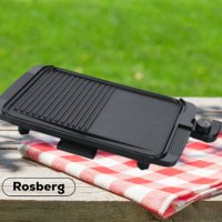 Скара Rosberg R51015I, 1500W, бр. 1 36x26см. плоча с 2 зони на печене, Незалепващо покритие, Черен, , снимка 1 - Скари - 44215600