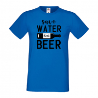 Мъжка тениска Save Water Drink Beer 1,Бира,Бирфест,Beerfest,Подарък,Изненада,Рожден Ден, снимка 4 - Тениски - 36387393