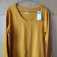 Памучна блуза, хубав оранжев цвят, снимка 1 - Блузи с дълъг ръкав и пуловери - 39464822