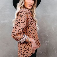 Дамска риза с дълъг ръкав и леопардов принт, снимка 3 - Ризи - 40526316