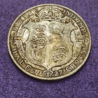 1/2 крона 1927 г сребро Великобритания

, снимка 5 - Нумизматика и бонистика - 41597431