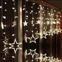 LED Завеса с коледни звезди, снимка 9 - Декорация за дома - 42553037