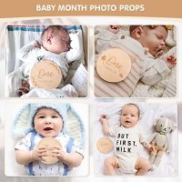 Нови 14 бр. кръгли дървени месечни карти за бебе/Снимки Поводи, снимка 2 - Други - 41614492