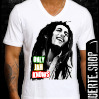 Тениска с щампа ONLY JAH KNOWS BOB MARLEY, снимка 1 - Тениски - 36210195