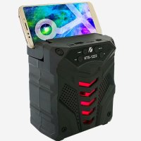 Преносима LED тонколона 1Tech KTS-1223, с Bluetooth, Micro SD, USB, FM радио, LED светлина, Черна, снимка 3 - Bluetooth тонколони - 41469198