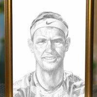Портрет на тенисиста Григор Димитров . Молив ., снимка 2 - Картини - 41424006