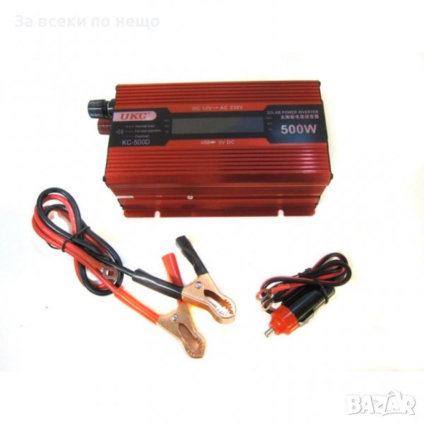 Инвертор с Дисплей 12V-220V, 500W (UKC), снимка 1