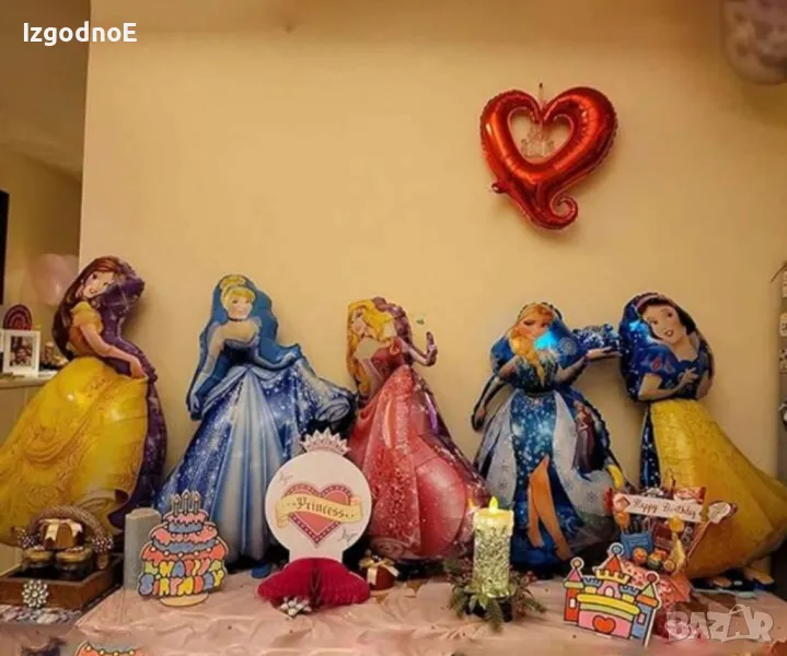 5бр комплект големи балони Disney princess , снимка 1