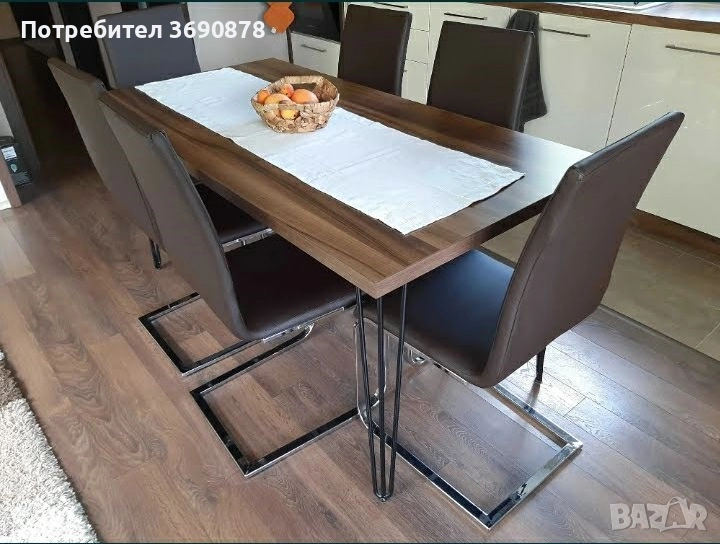 Комплект кухненски столове 6бр. + калъфи за тях., снимка 1
