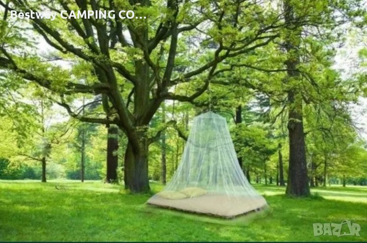 Балдахин, нова стока тюл с обръч и кукичка против комари, мухи, буболечки и др, за двойно легло, снимка 1