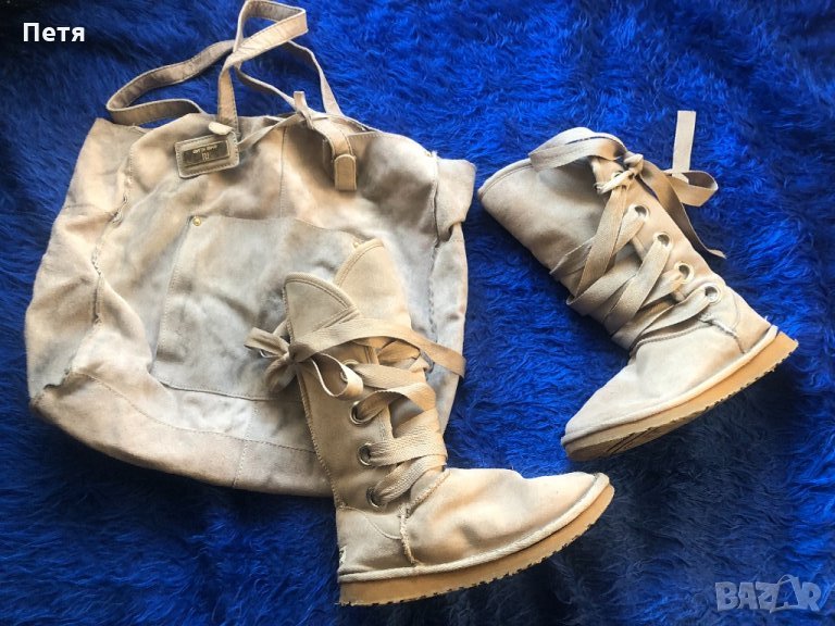 UGG Дамски ботуши и чанта River Island , снимка 1