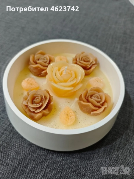 свещи в керамични кашпи, снимка 1