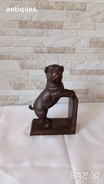 Старa стойка / подпирачка за книги - куче - френски булдог, снимка 1