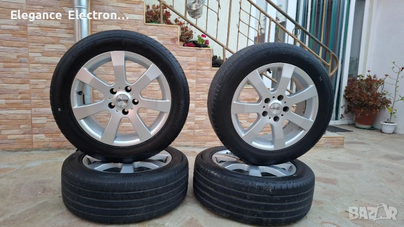 Продавам 4бр. алуминиеви джанти Ronal 16" 5x112 с гуми Hankook, снимка 1