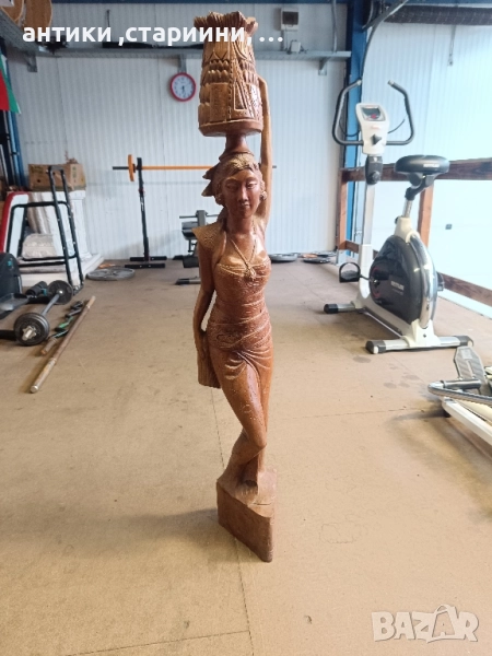 голяма дървена статуетка от масивно дърво!, снимка 1