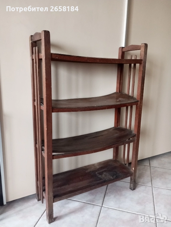 Етажерка, дървена, антикварна, вис.105см, шир.69см, снимка 1