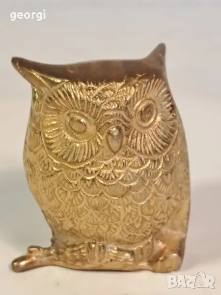 статуетка сова от месинг  24/2, снимка 1