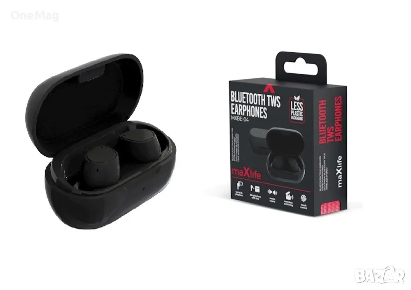 Maxlife Bluetooth слушалки TWS MXBE-04 black, снимка 1