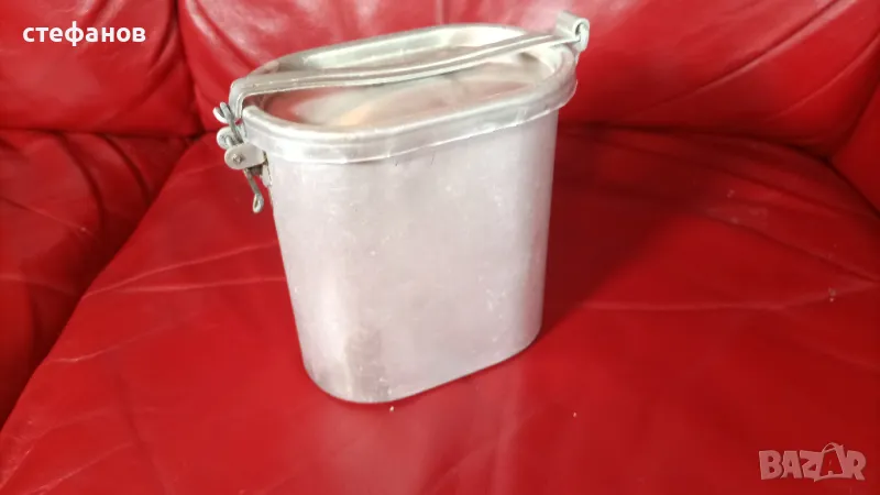 Старо елипсовидно войнишко канче за храна, течности, снимка 1