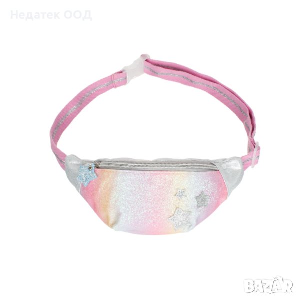  Детска чанта за кръст, Rainbow, с блясък и звезди, 22x4x10см, снимка 1