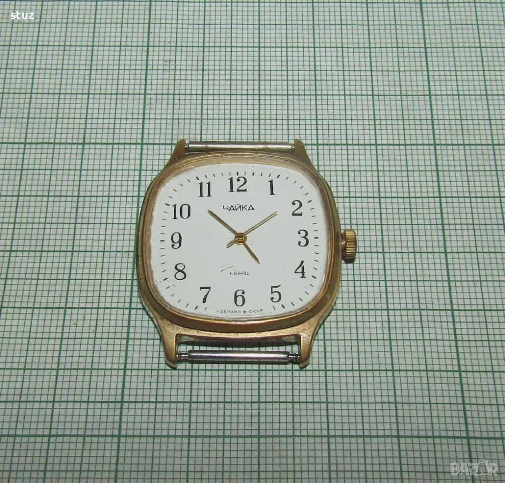 Ръчен часовник Чайка, унисекс, позлатен, снимка 1