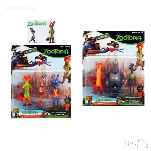 Фигури зоотопия - комплект от 3 броя, снимка 1